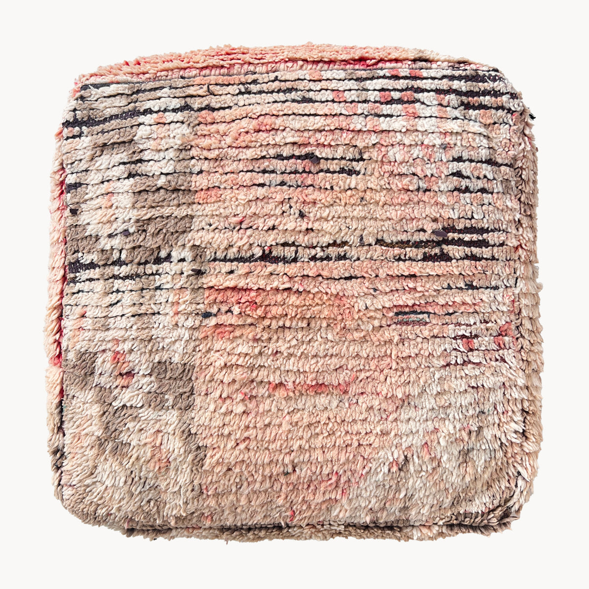 Emelie Moroccan Upcycled Rug Pouf - Apartment F