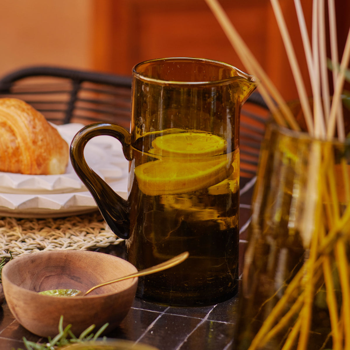 Moroccan Blown Glass Classic Pitcher - Apartment F