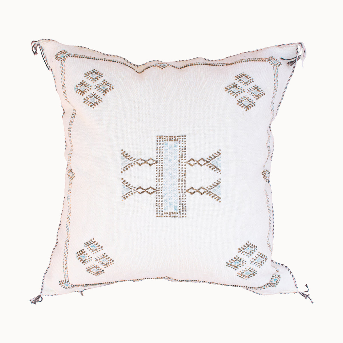 Sabra Cactus Silk Pillow | White - Apartment F
