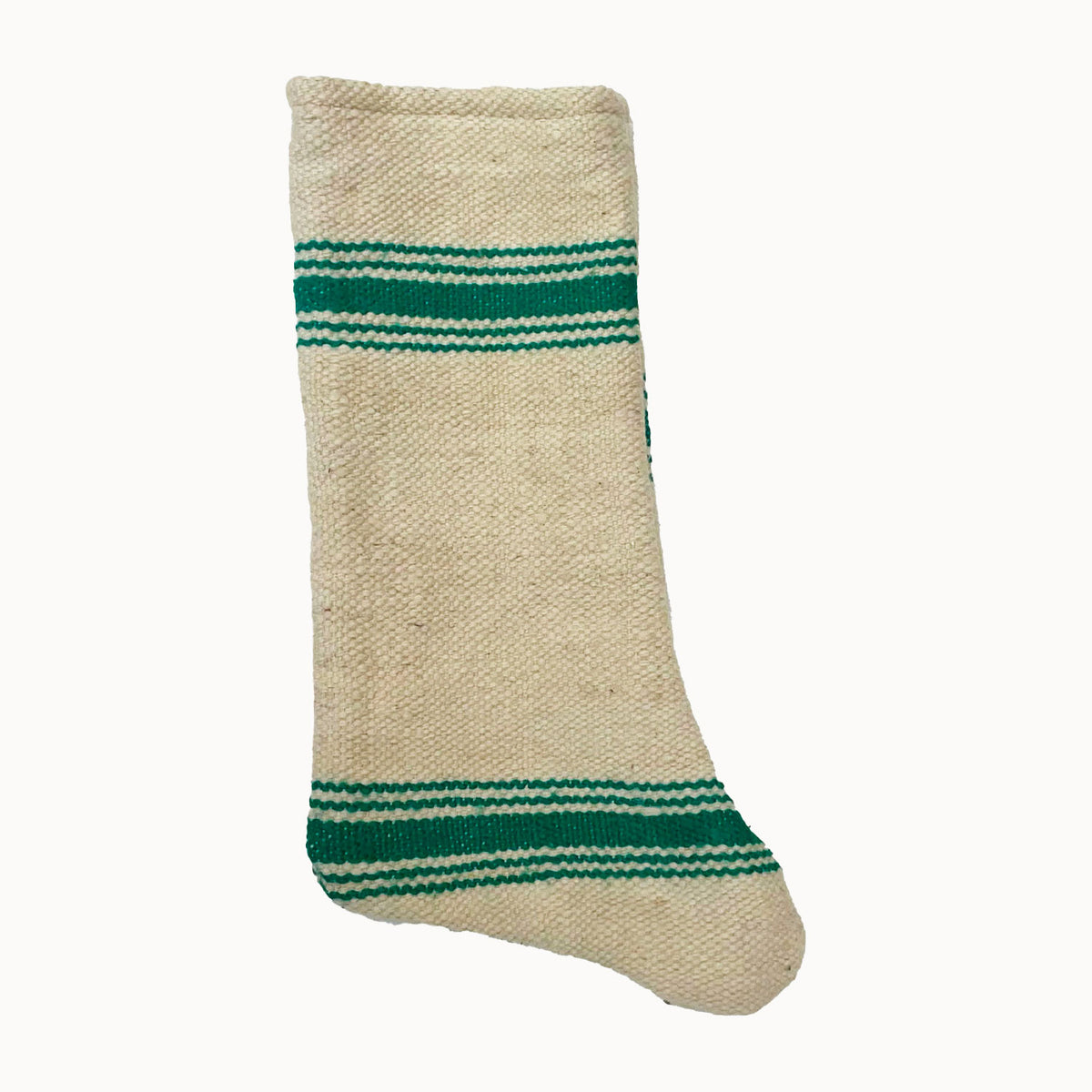 Handwoven Christmas Stocking | Green Stripe - Apartment F