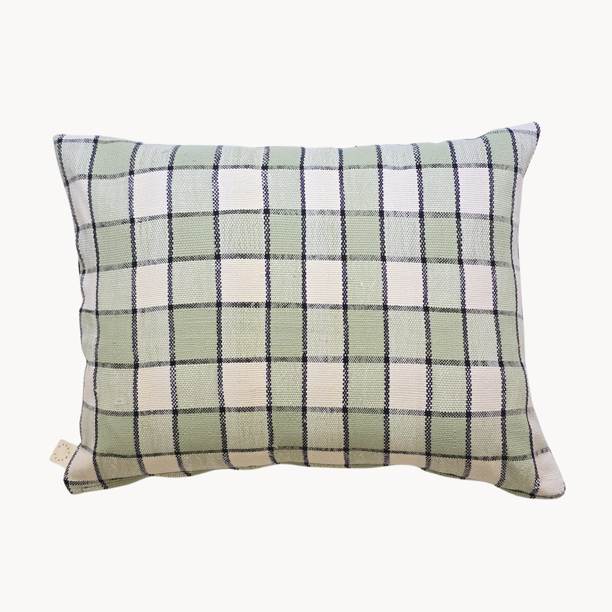 Moroccan Mint Plaid Blanket Pillow | Lumbar - Apartment F