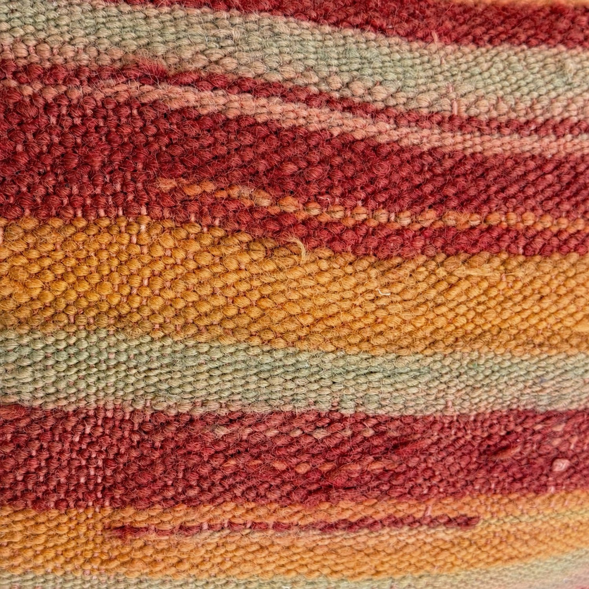 Sunset Stripe Wool Lumbar Pillow — weave detail