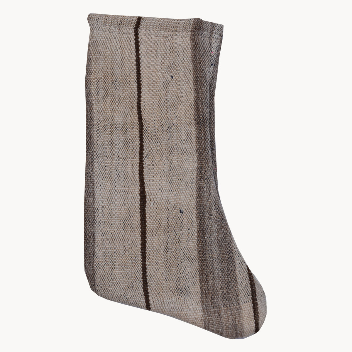Handwoven Christmas Stocking - Neutral Stripes - Apartment F