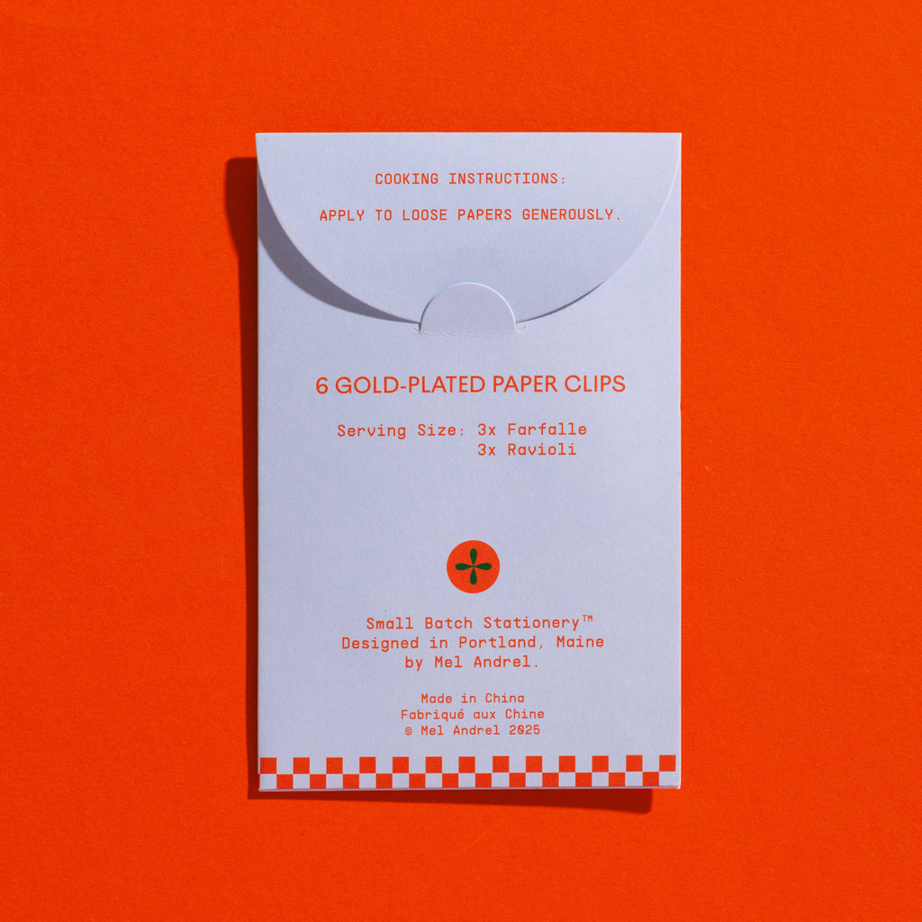 Pasta Paper Clips - Ravioli + Farfalle - Apartment F