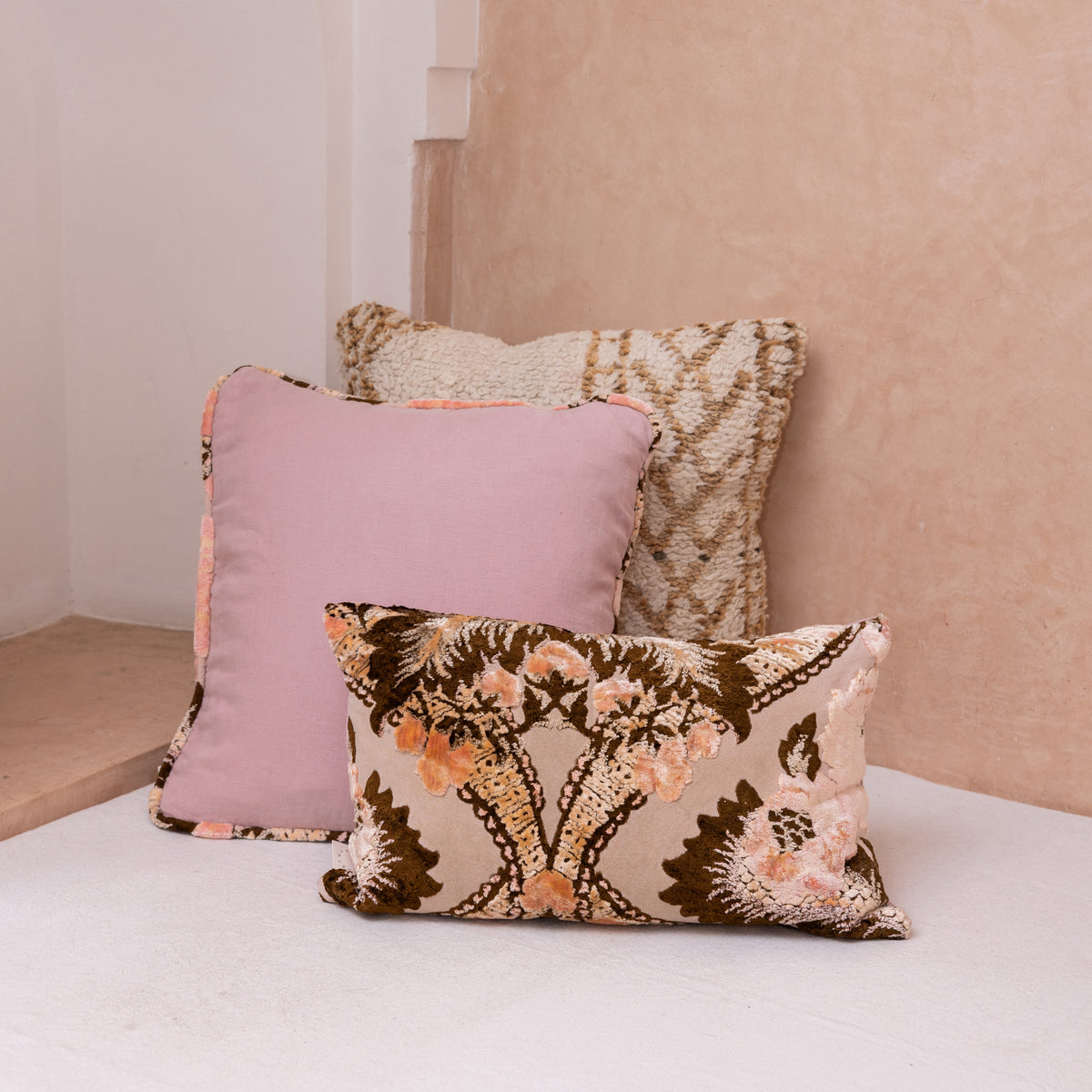 Upcycled Velvet & Linen Pillow - Apartment F