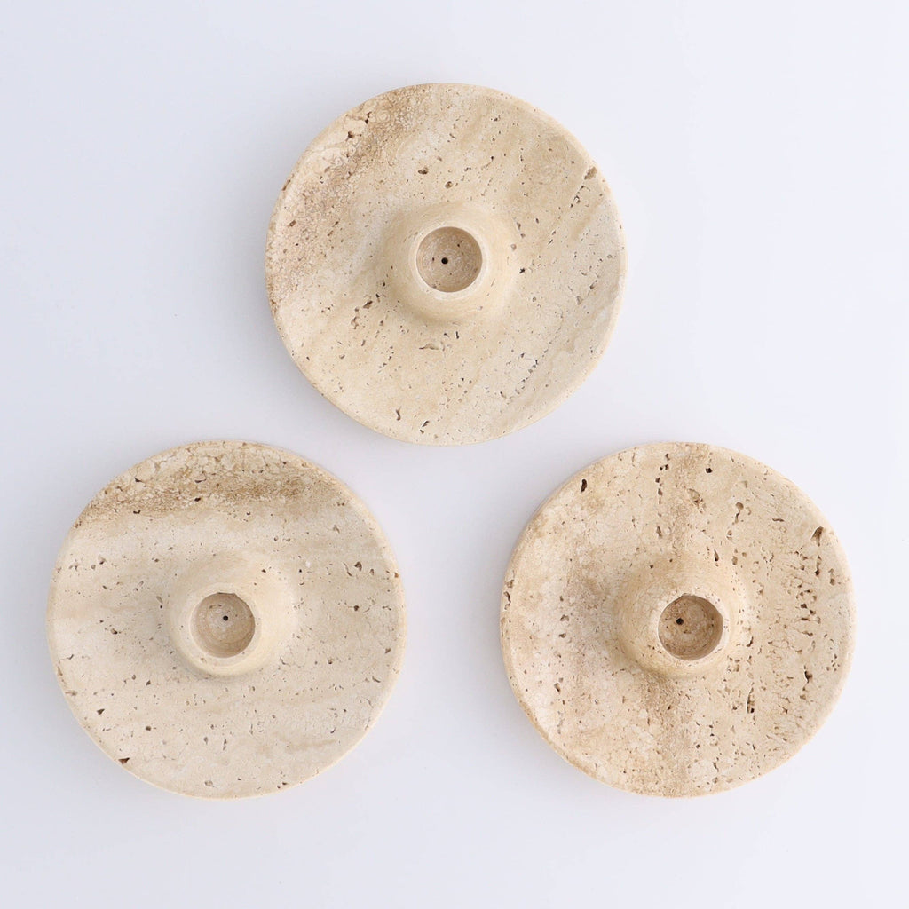 Travertine Palo Santo/Incense/Candle Holder - Apartment F