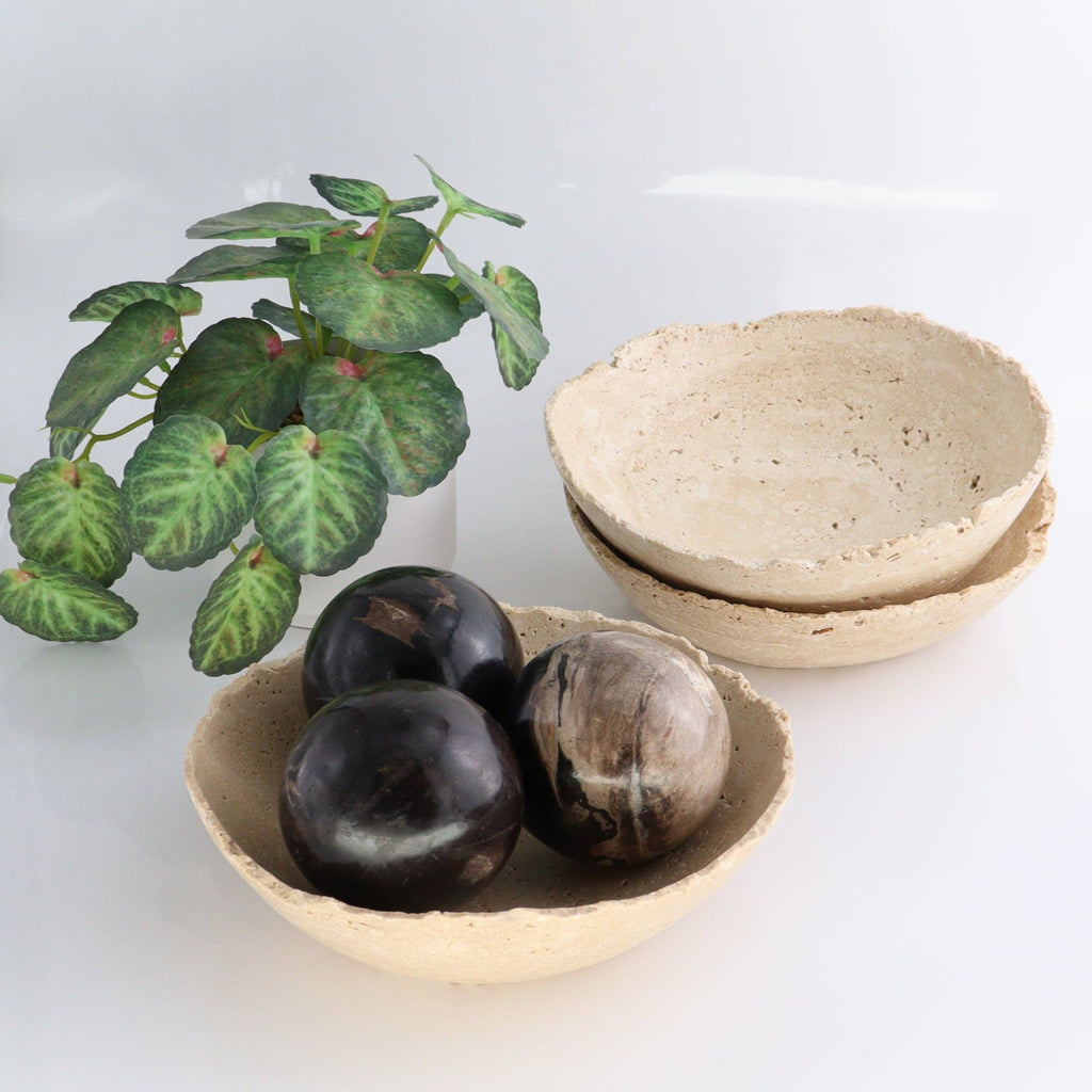 Handcrafted Travertine Bowl - Apartment F