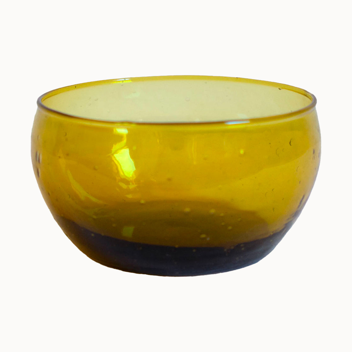 Ochre Handblown Glass Low Bowl - Apartment F
