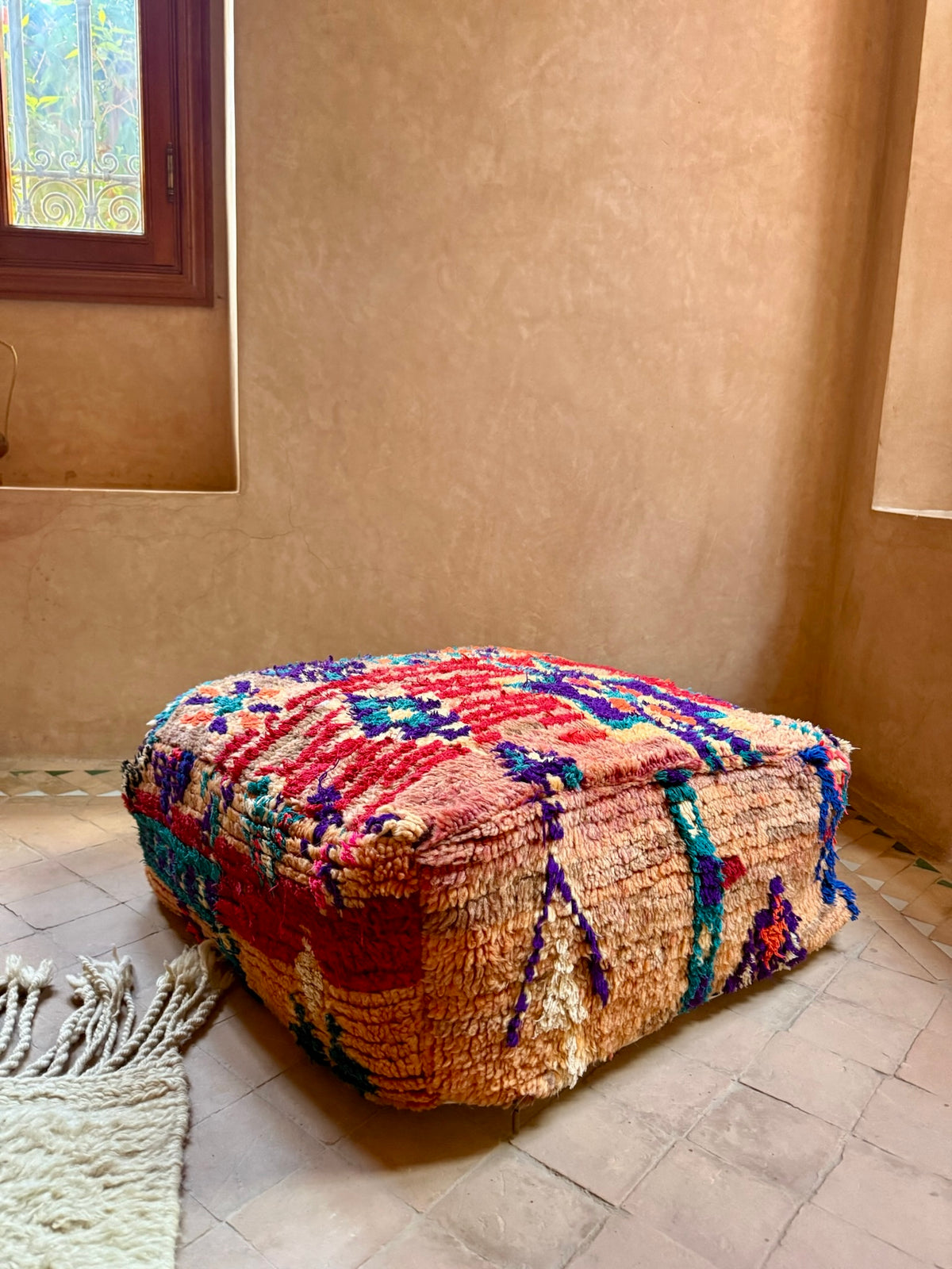 Upcycled Moroccan Rug Pouf - Apartment F