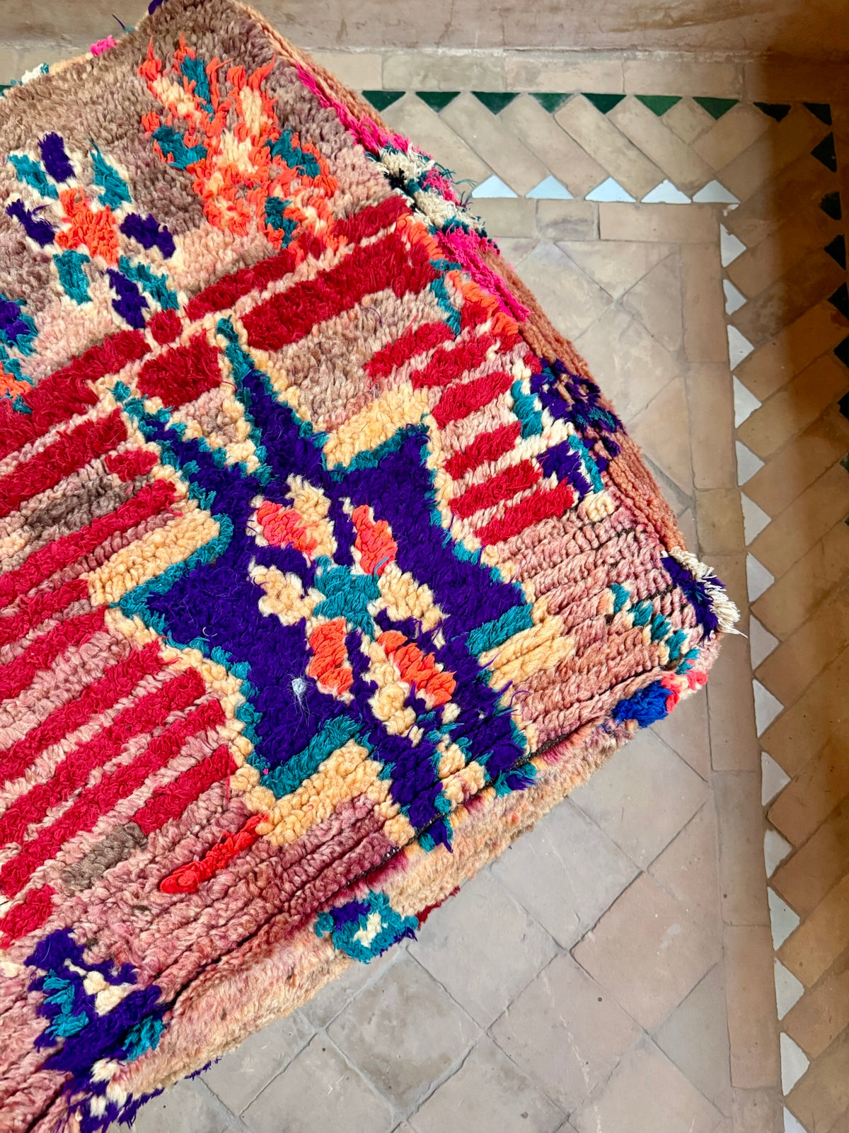 Upcycled Moroccan Rug Pouf - Apartment F