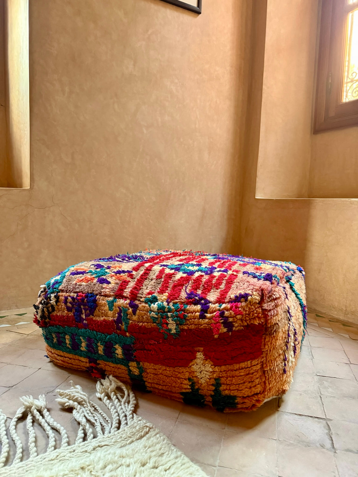 Upcycled Moroccan Rug Pouf - Apartment F