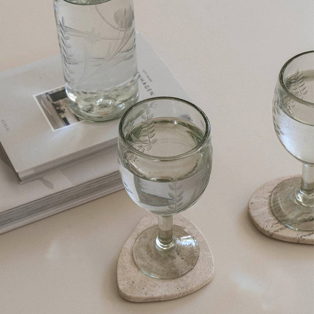 Beige Travertine Coaster | Set of 4 - Apartment F