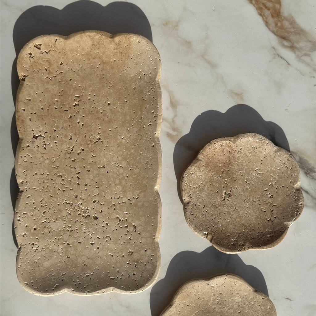Josaphine Beige Travertine Tray - Apartment F