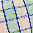 Majorelle Blue Plaid Lumbar Pillow – Handwoven Cotton - Apartment F