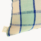 Majorelle Blue Plaid Lumbar Pillow – Handwoven Cotton - Apartment F