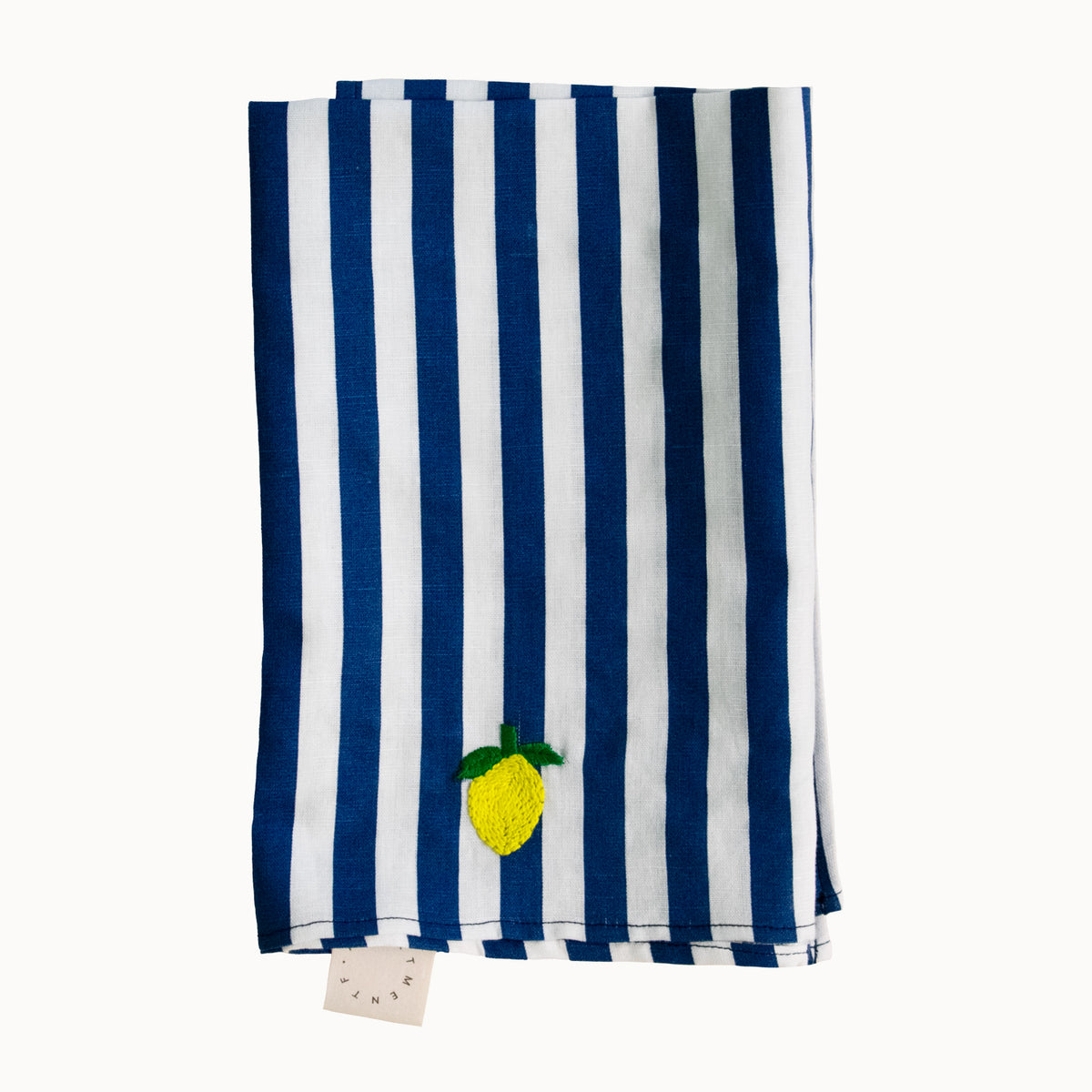 Blue Striped Lemon Embroided Napkins | Set of 2 - Apartment F