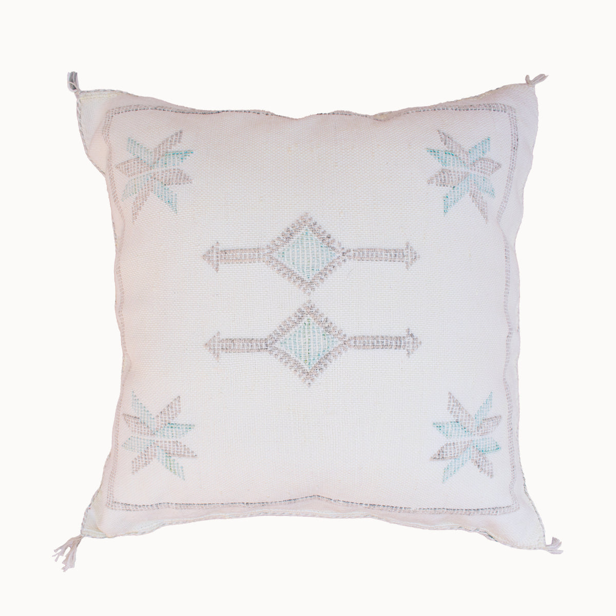 Sabra Cactus Silk Pillow | White - Apartment F