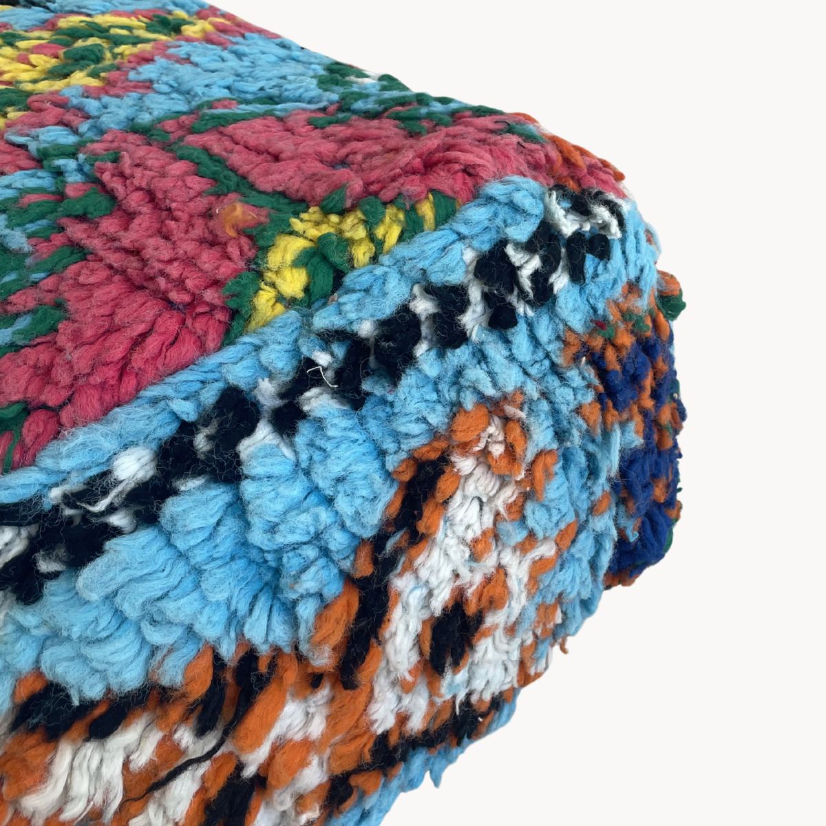 Upcycled Moroccan Rug Pouf - Apartment F