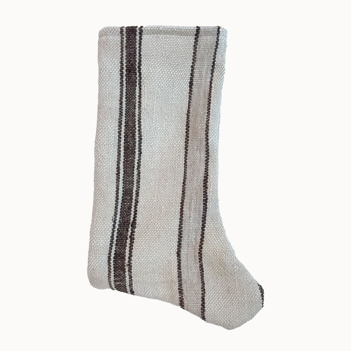 Handwoven Christmas Stocking - Vintage Neutral Stripes - Apartment F