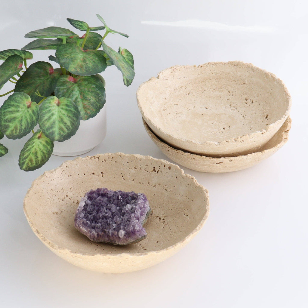 Handcrafted Travertine Bowl - Apartment F