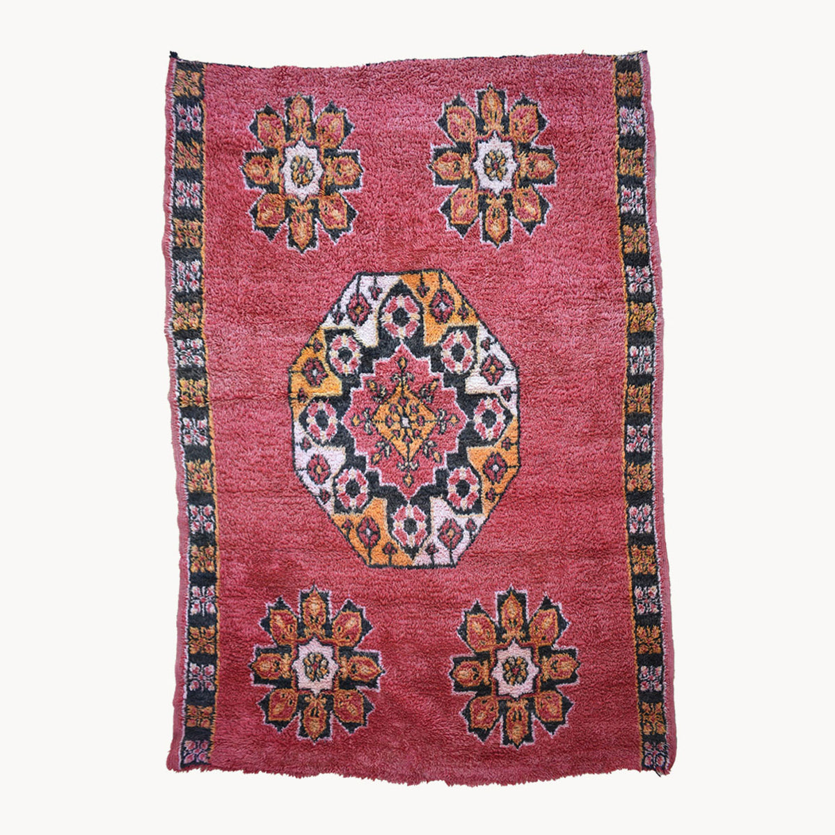 Fatna Vintage Moroccan Wool Rug  | 5'3" x 8'2" - Apartment F