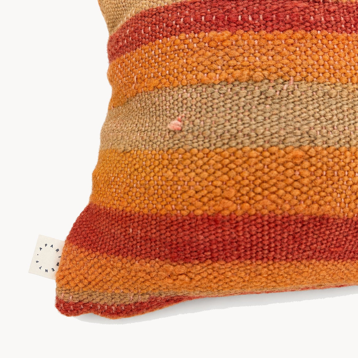 Sunset Stripe Wool Lumbar Pillow — edge detail