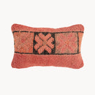 Tilda Moroccan Rug Pillow lumbar No. 4, dusty salmon wool with dark geometric motifs