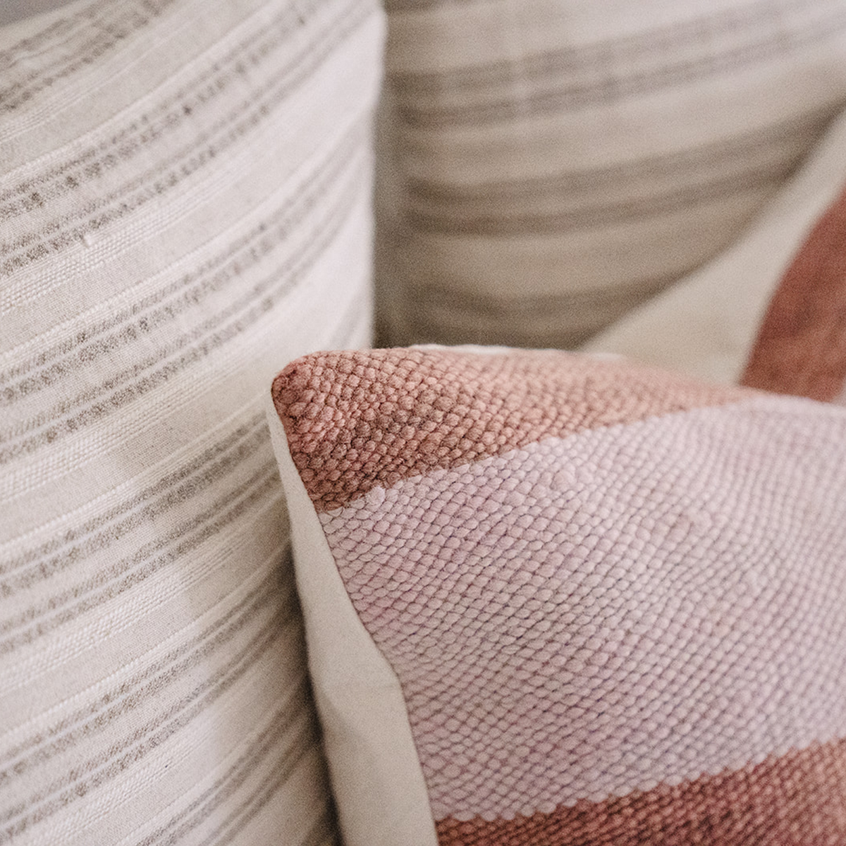 Bordeaux Striped Handwoven Pillow - Apartment F