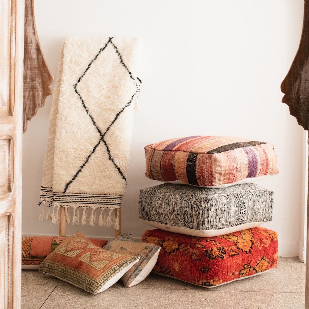 Handwoven Moroccan Zanafi Pouf - Apartment F