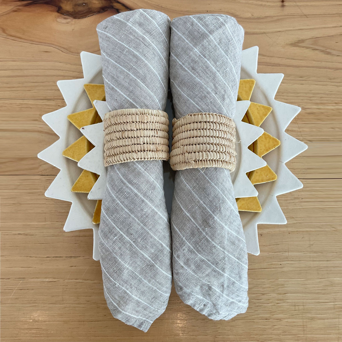 Handwoven Raffia Napkin Rings | Set of 2 - Apartment F
