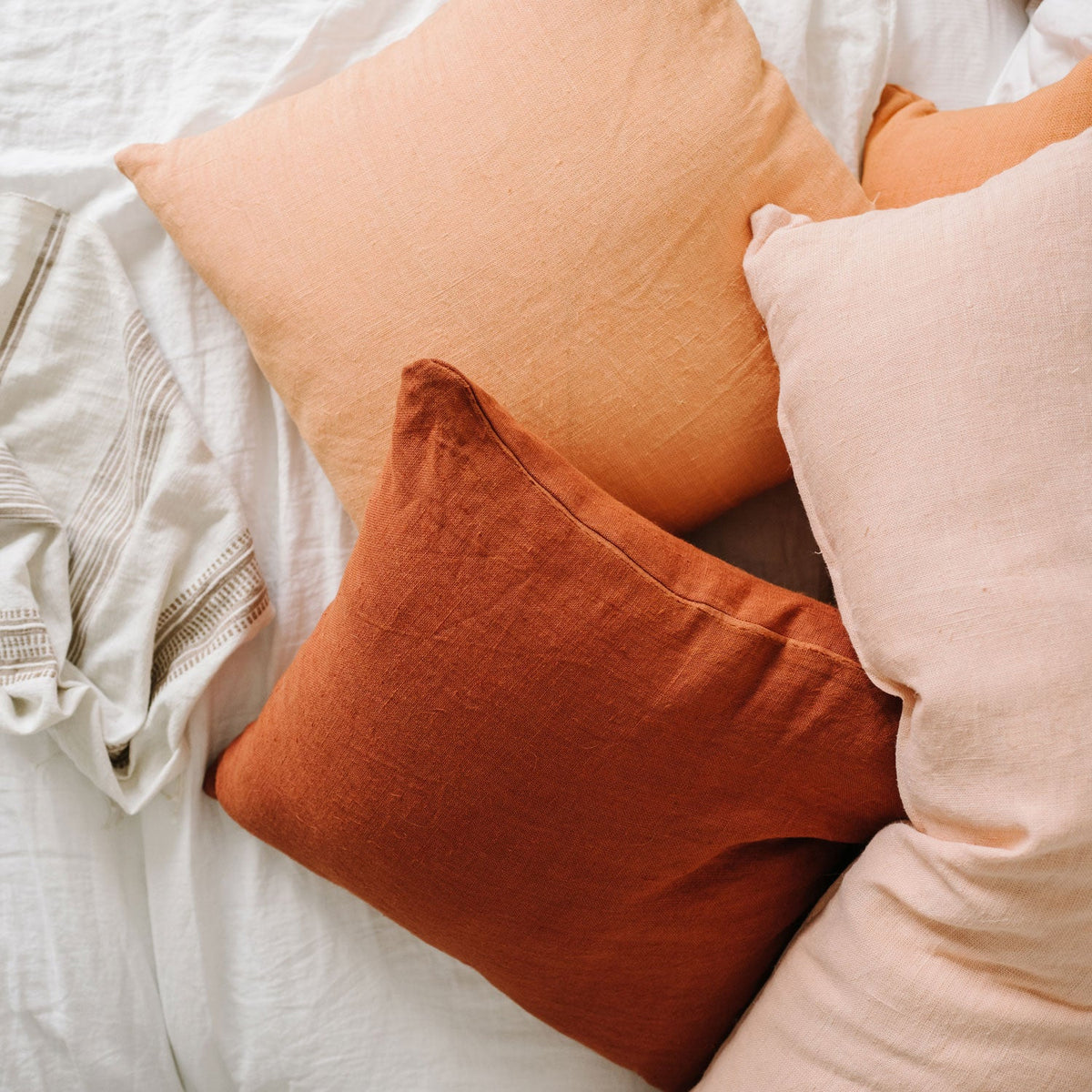 Stonewashed Linen Duvet Cover - White - Apartment F